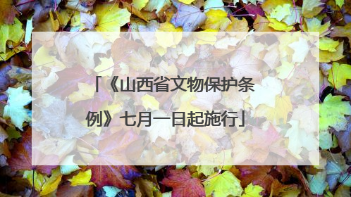 《山西省文物保护条例》七月一日起施行