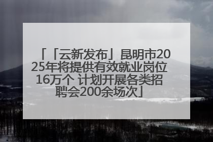 「云新发布」昆明市2025年将提供有效就业岗位16万个 计划开展各类招聘会200余场次