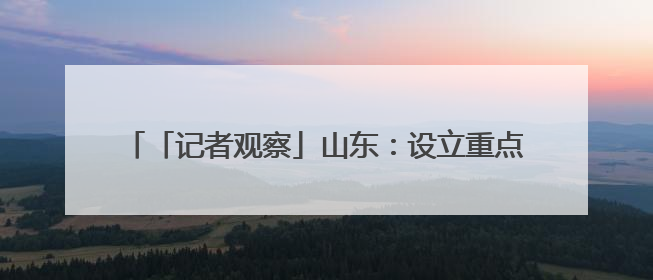 「记者观察」山东：设立重点帮扶基金 破题区域协调发展