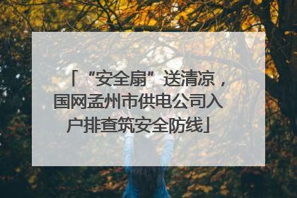 “安全扇”送清凉，国网孟州市供电公司入户排查筑安全防线
