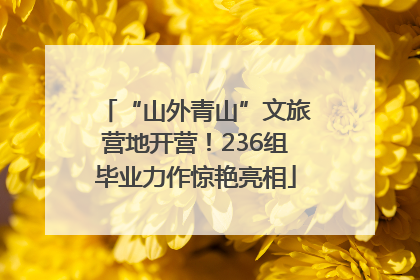 “山外青山”文旅营地开营！236组毕业力作惊艳亮相