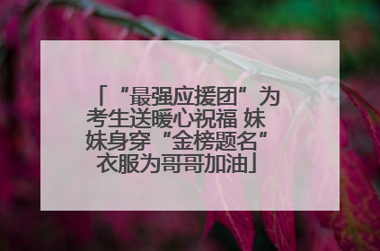 “最强应援团”为考生送暖心祝福 妹妹身穿“金榜题名”衣服为哥哥加油