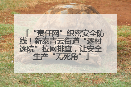 “责任网”织密安全防线！新泰青云街道“逐村逐院”拉网排查，让安全生产“无死角”