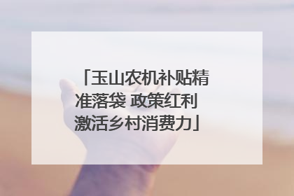 玉山农机补贴精准落袋 政策红利激活乡村消费力