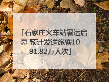 石家庄火车站暑运启幕 预计发送旅客1091.82万人次