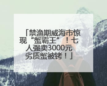 禁渔期威海市惊现“蟹霸王”！七人强卖3000元劣质蟹被铐！