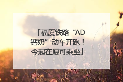 福厦铁路“AD钙奶”动车开跑！今起在厦可乘坐