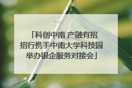 科创中南 产融有招 招行携手中南大学科技园举办银企服务对接会