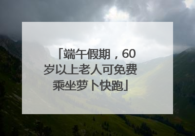 端午假期，60岁以上老人可免费乘坐萝卜快跑