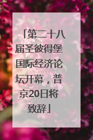 第二十八届圣彼得堡国际经济论坛开幕，普京20日将致辞