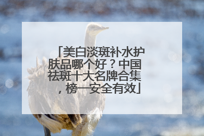 美白淡斑补水护肤品哪个好？中国祛斑十大名牌合集，榜一安全有效