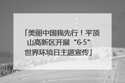 美丽中国我先行！平顶山高新区开展“6·5”世界环境日主题宣传