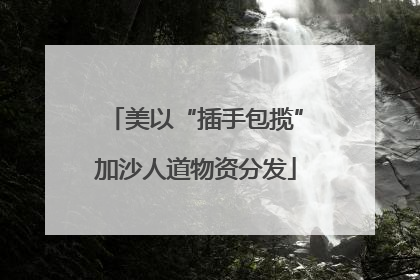 美以“插手包揽”加沙人道物资分发