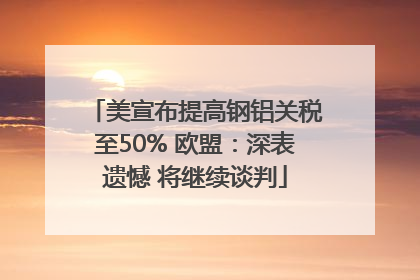 美宣布提高钢铝关税至50% 欧盟：深表遗憾 将继续谈判