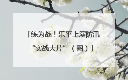 练为战！乐平上演防汛 “实战大片”（图）