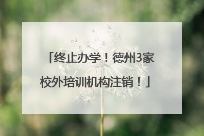 终止办学！德州3家校外培训机构注销！