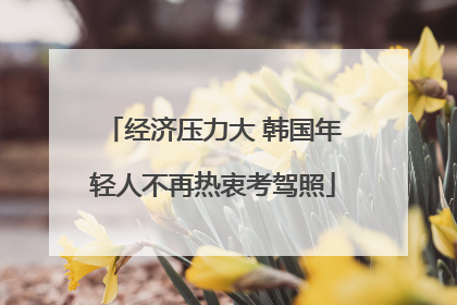 经济压力大 韩国年轻人不再热衷考驾照