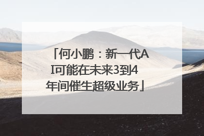 何小鹏：新一代AI可能在未来3到4年间催生超级业务