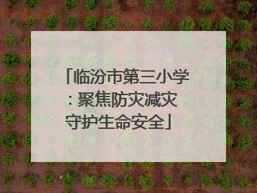 临汾市第三小学：聚焦防灾减灾 守护生命安全