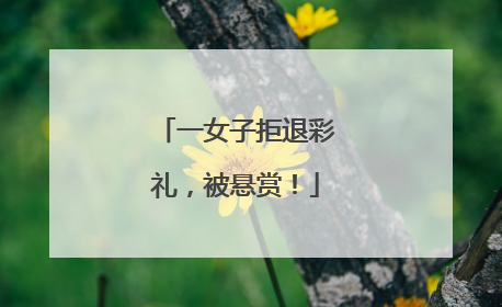 一女子拒退彩礼，被悬赏！
