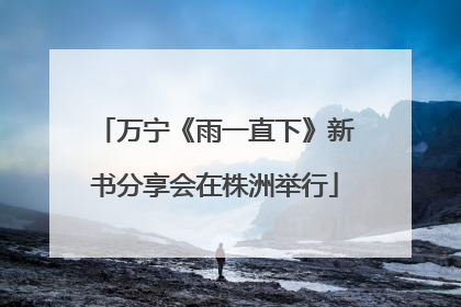 万宁《雨一直下》新书分享会在株洲举行