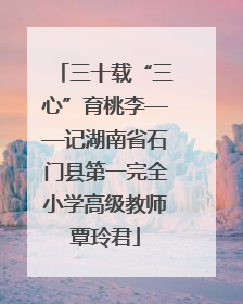 三十载“三心”育桃李——记湖南省石门县第一完全小学高级教师覃玲君
