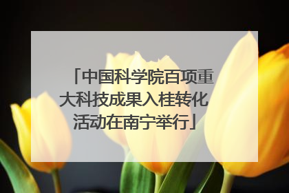 中国科学院百项重大科技成果入桂转化活动在南宁举行