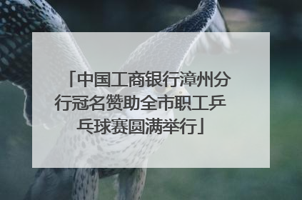 中国工商银行漳州分行冠名赞助全市职工乒乓球赛圆满举行