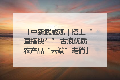 中新武威观｜搭上“直播快车” 古浪优质农产品“云端”走俏