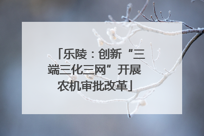 乐陵：创新“三端三化三网”开展农机审批改革