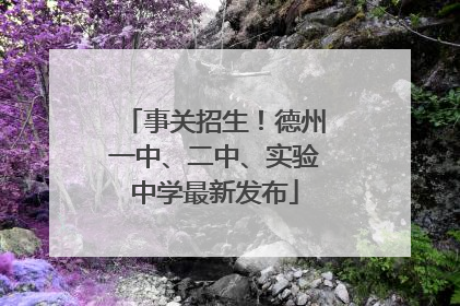事关招生！德州一中、二中、实验中学最新发布