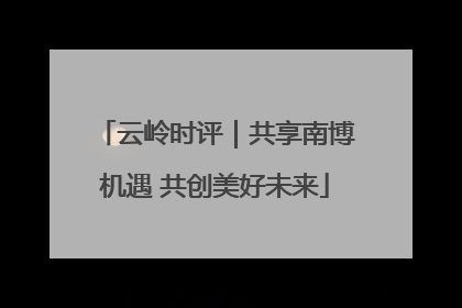 云岭时评｜共享南博机遇 共创美好未来