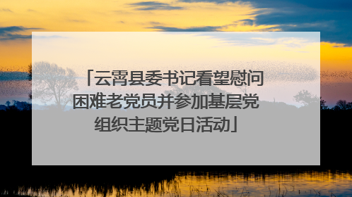 云霄县委书记看望慰问困难老党员并参加基层党组织主题党日活动