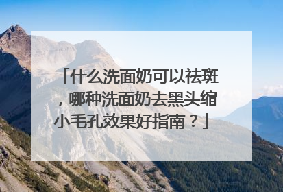 什么洗面奶可以祛斑，哪种洗面奶去黑头缩小毛孔效果好指南？