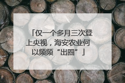 仅一个多月三次登上央视，海安农业何以频频“出圈”