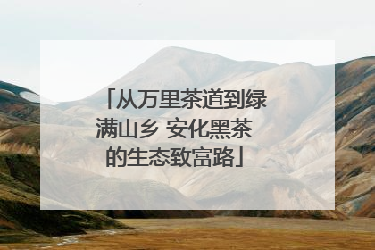 从万里茶道到绿满山乡 安化黑茶的生态致富路