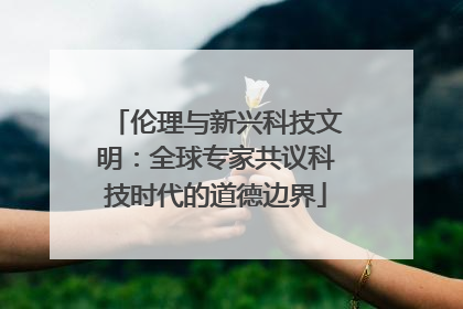 伦理与新兴科技文明：全球专家共议科技时代的道德边界