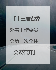 十三届省委外事工作委员会第三次全体会议召开