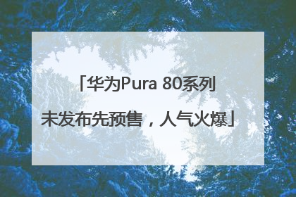 华为Pura 80系列未发布先预售，人气火爆
