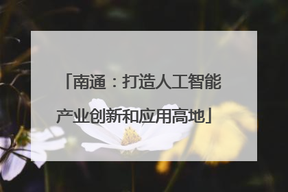 南通：打造人工智能产业创新和应用高地