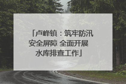 卢峰镇：筑牢防汛安全屏障 全面开展水库排查工作