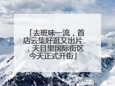 去班味一流，首店云集好逛又出片，天目里国际街区今天正式开街