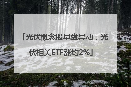 光伏概念股早盘异动，光伏相关ETF涨约2%