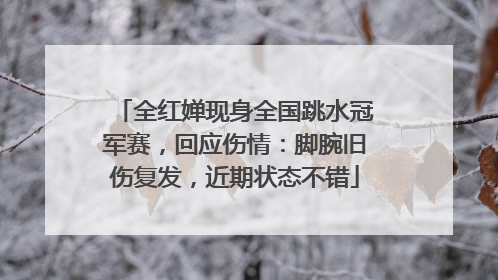 全红婵现身全国跳水冠军赛，回应伤情：脚腕旧伤复发，近期状态不错
