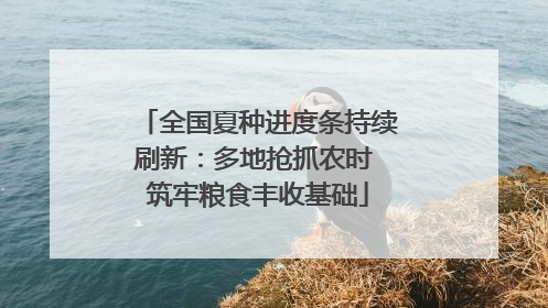 全国夏种进度条持续刷新：多地抢抓农时 筑牢粮食丰收基础