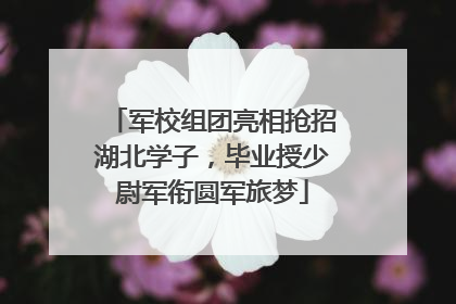 军校组团亮相抢招湖北学子，毕业授少尉军衔圆军旅梦