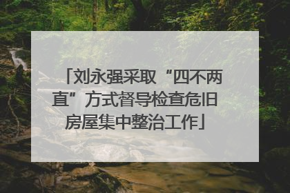 刘永强采取“四不两直”方式督导检查危旧房屋集中整治工作