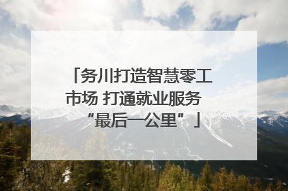 务川打造智慧零工市场 打通就业服务“最后一公里”