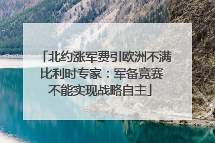北约涨军费引欧洲不满 比利时专家：军备竞赛不能实现战略自主