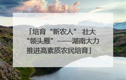 培育“新农人” 壮大“领头雁”——湖南大力推进高素质农民培育